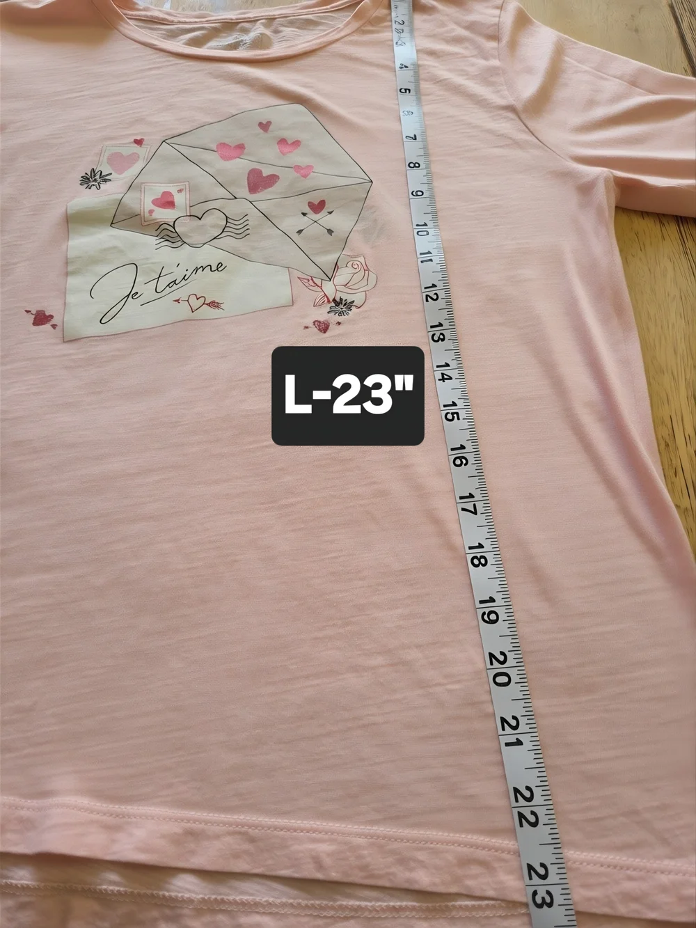J. Crew Pink Long-Sleeve Graphic Top - Love Letter Motif